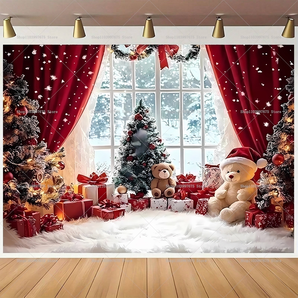 Photography Zebra - Merry Christmas Backdrops Wonderland Snowman Decor