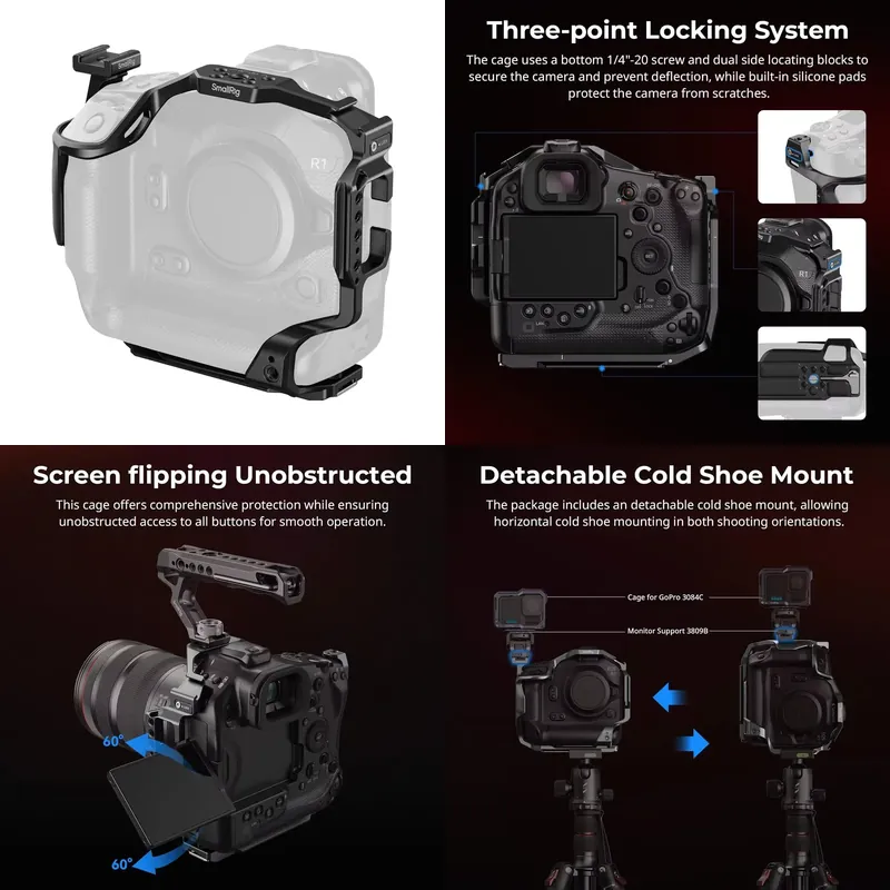Camera Cage Baseplate - 【CHIMU HOME】Detachable Full-Cover Camera Cage For