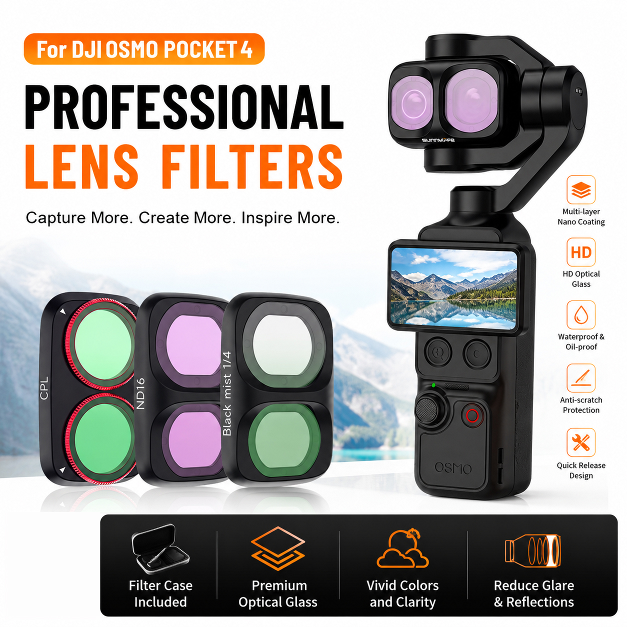 Nd Filter Set - For DJI Osmo Pocket 4P Filter