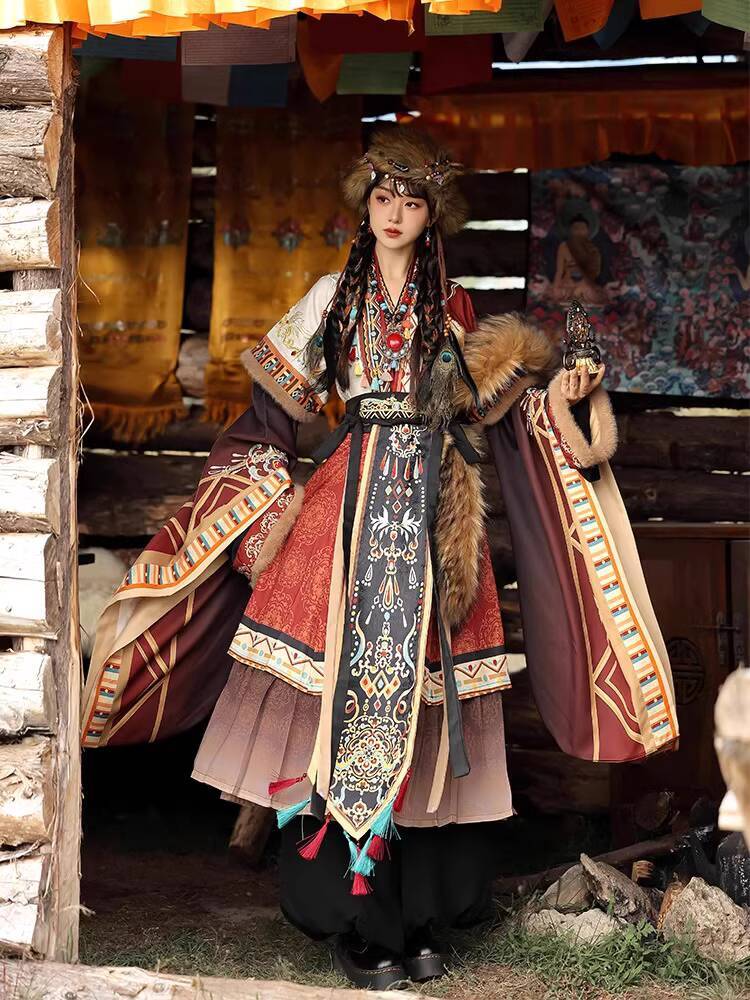 Photography Style - Ethnic Tibetan Style Embroidered Clothing Travel