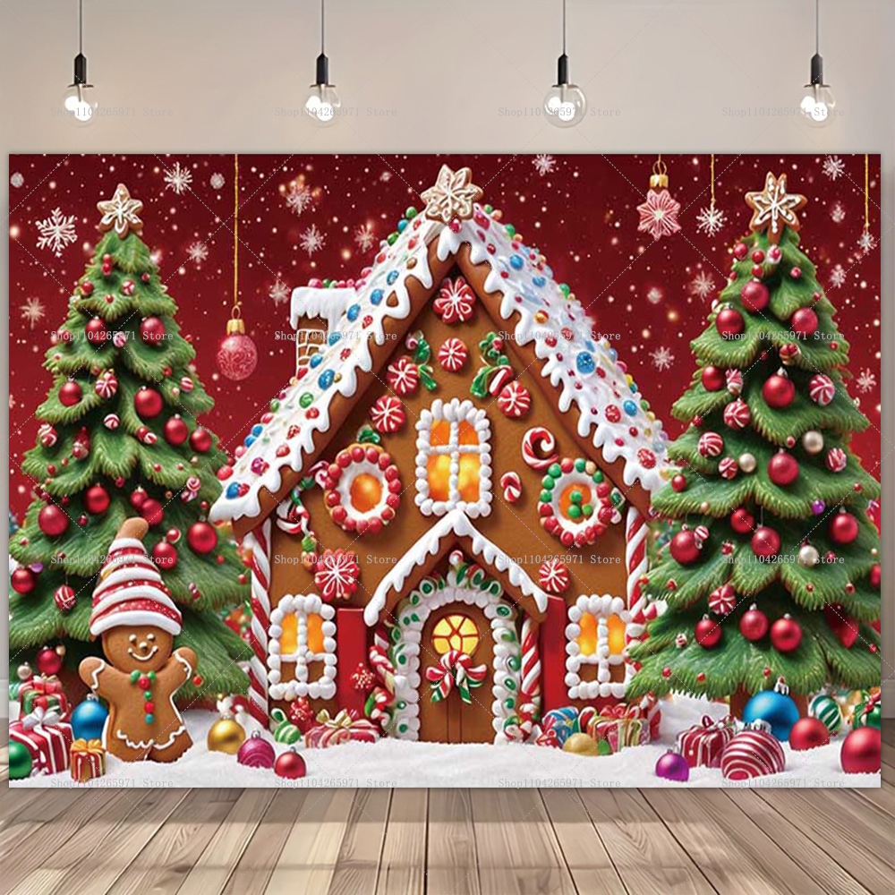 Photography Zebra - Christmas Gingerbread House Background Children Christmas