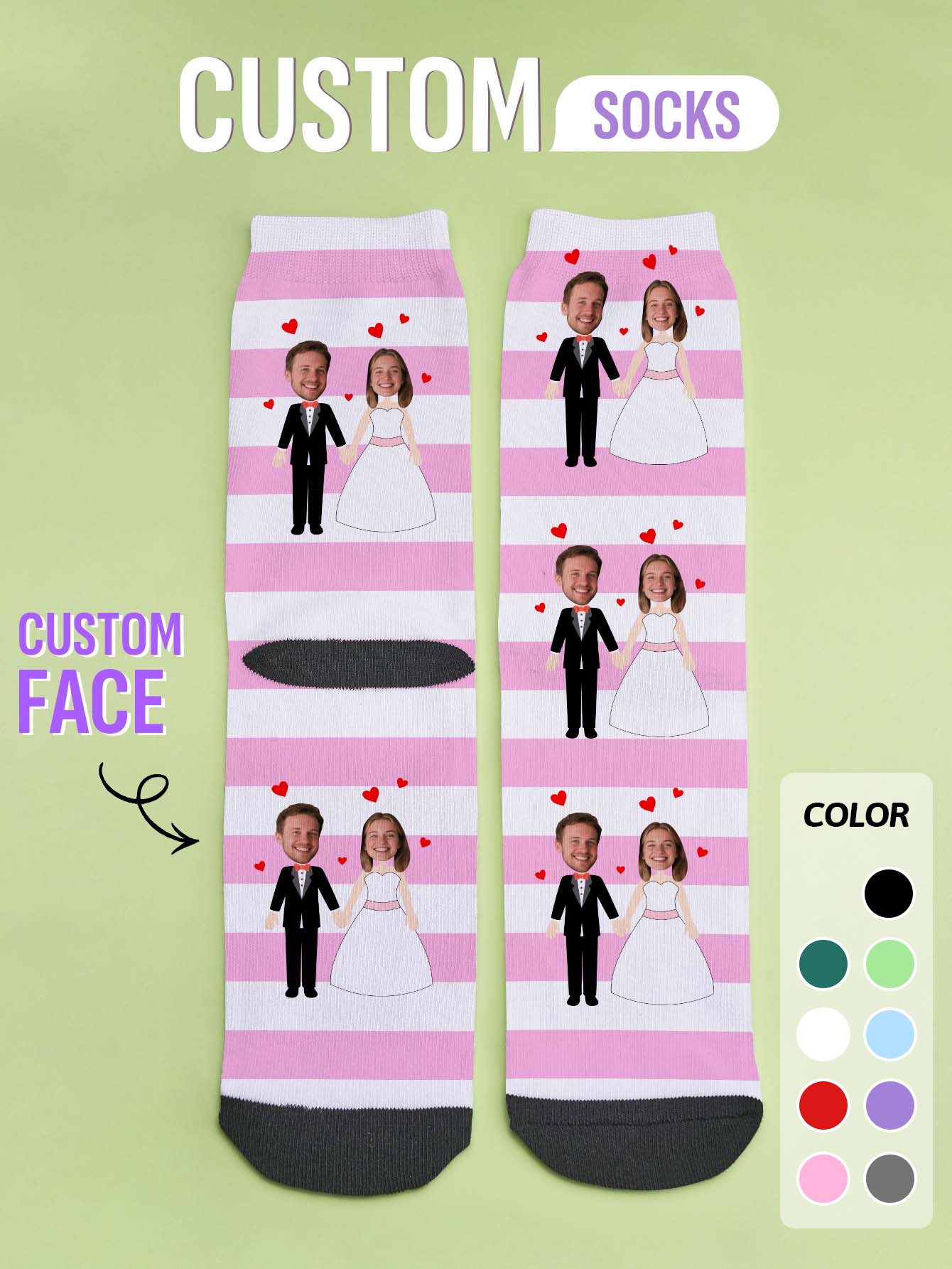 Photography Style - Custom Photo Socks Personalized Couple Picture