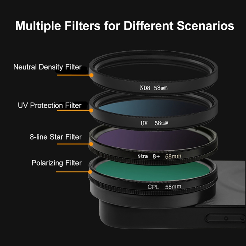 4 in 1 Lens 58mm Mobile Phone  - Nd Filter Set avaliação e preço