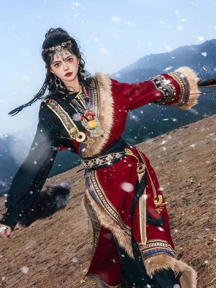 New Tibetan robe Tibet brigade - Photography Style avaliação e preço