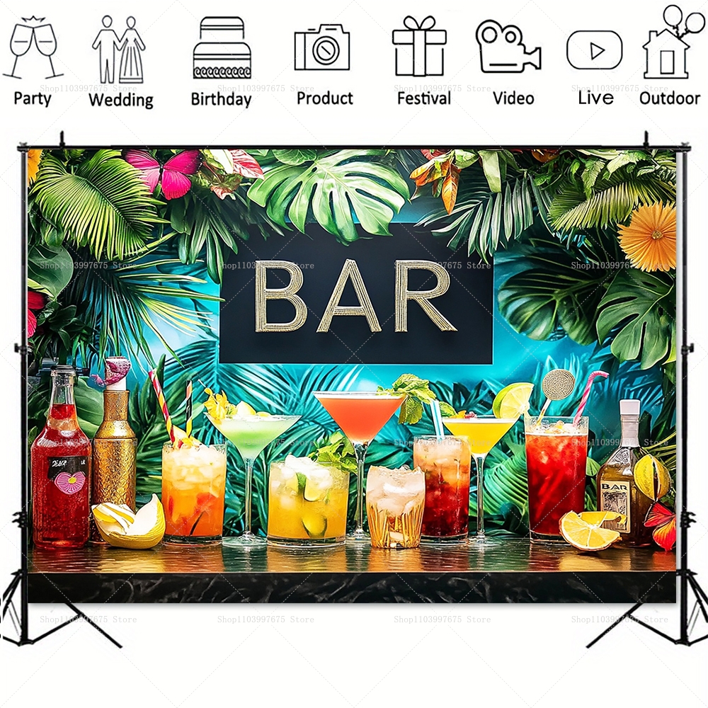 Beach Tiki Bar Alcoholic Cockt - Photography Zebra avaliação e preço