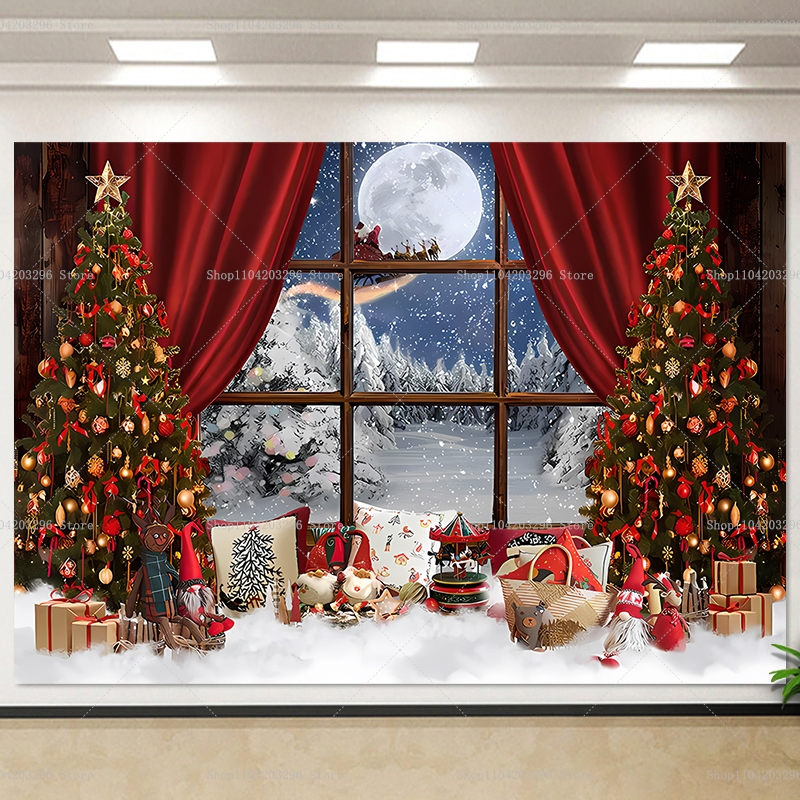 Christmas Tree Party Backdrop  - Photography Zebra avaliação e preço