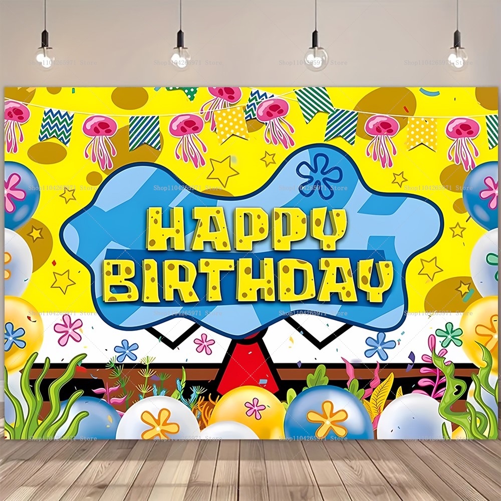 SpongeBob Party Backdrop Banne - Photography Zebra avaliação e preço
