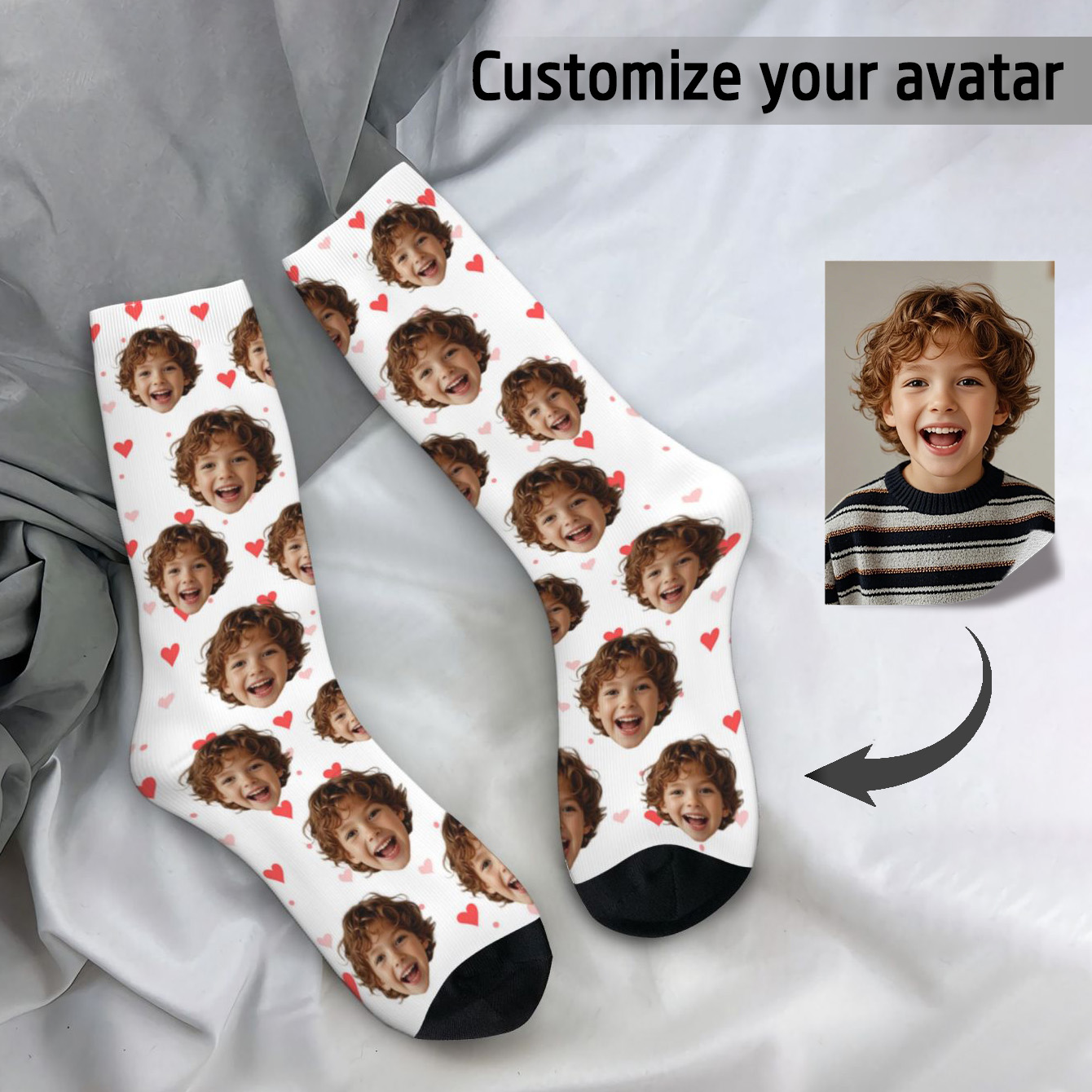Customized face-shaped socks   - Photography Style avaliação e preço