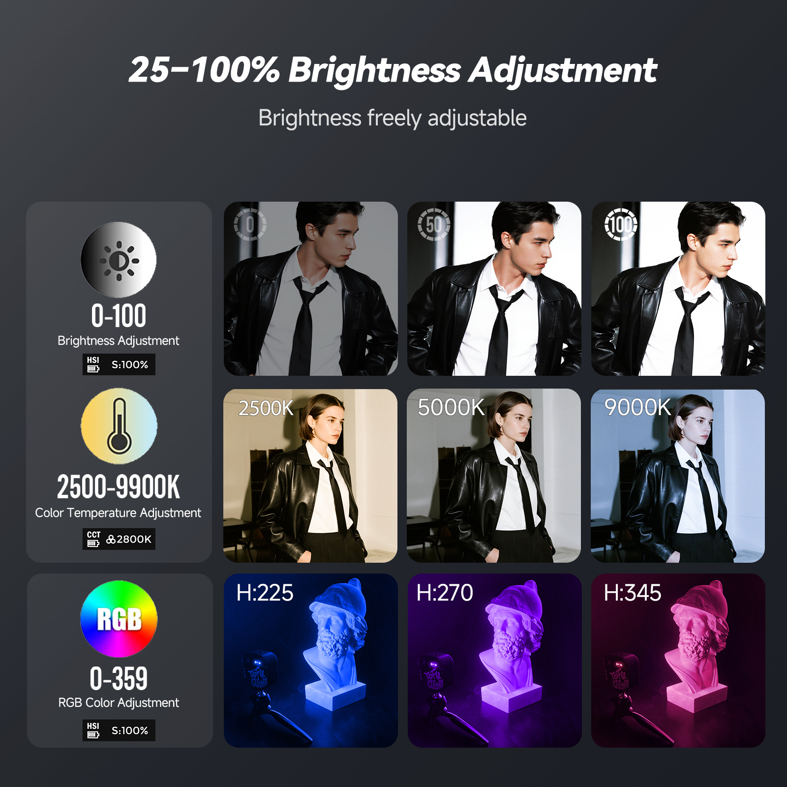 PHOTOOLEX 2000mAh  Full Color  - Photography Umbrella Lights avaliação e preço