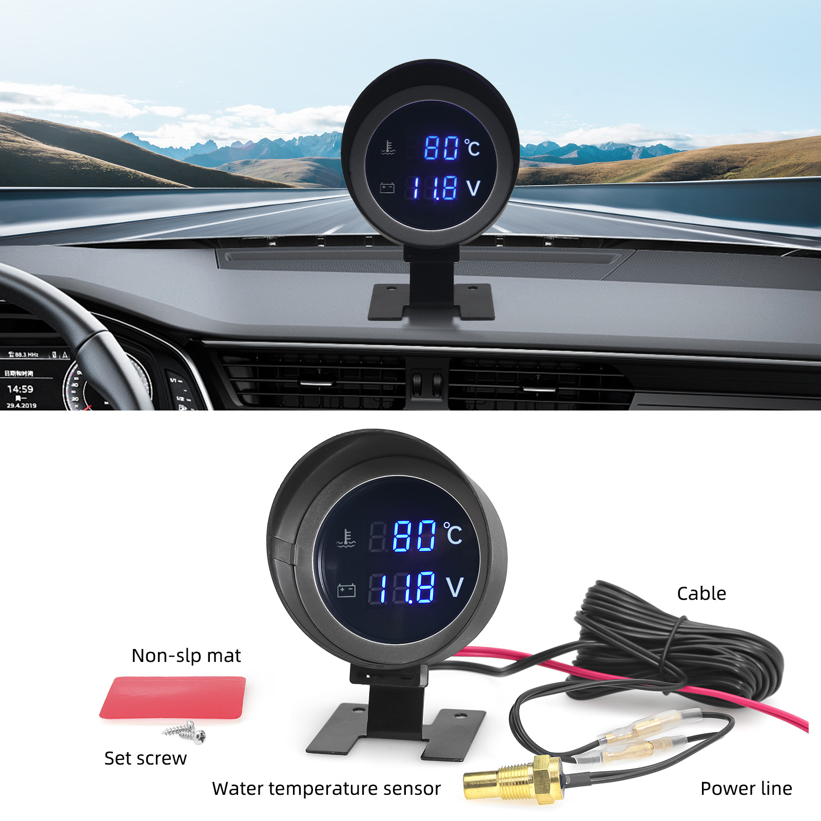 AD Round Led Digital Car Water - Light Meter Incident avaliação e preço