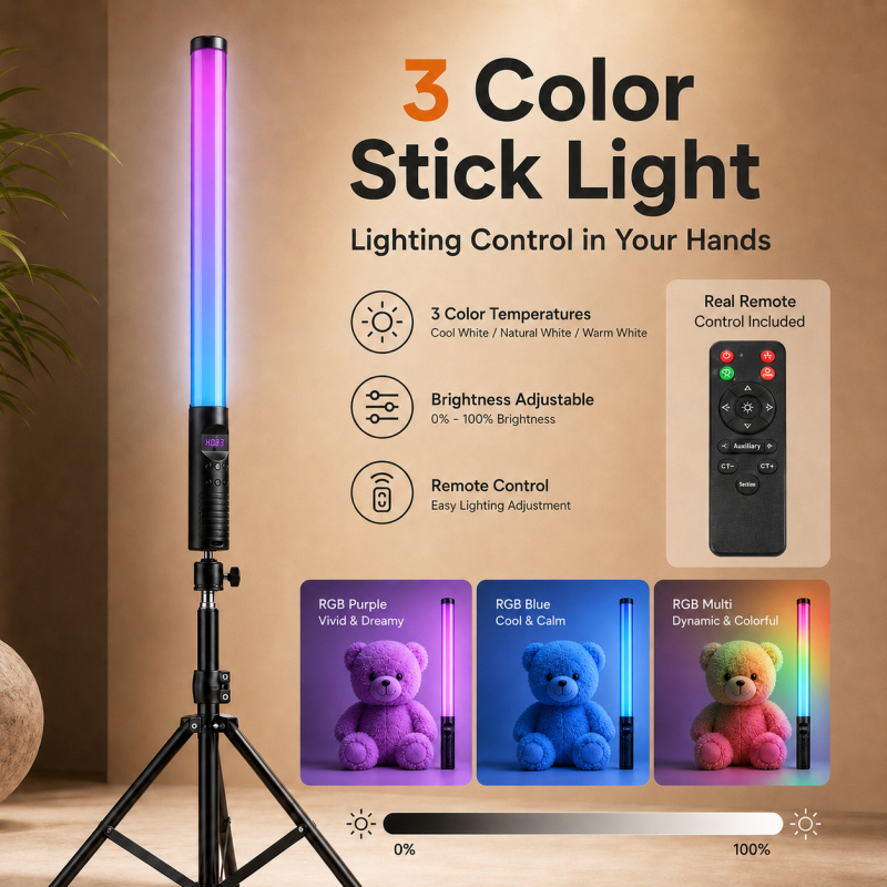 RGB Handheld Video Light Wand, - Photography Umbrella Lights avaliação e preço