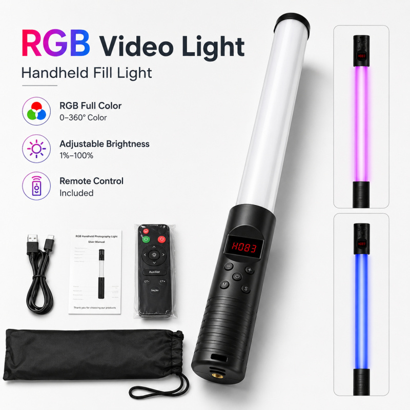 RGB Handheld Video Light Wand, - Photography Umbrella Lights avaliação e preço