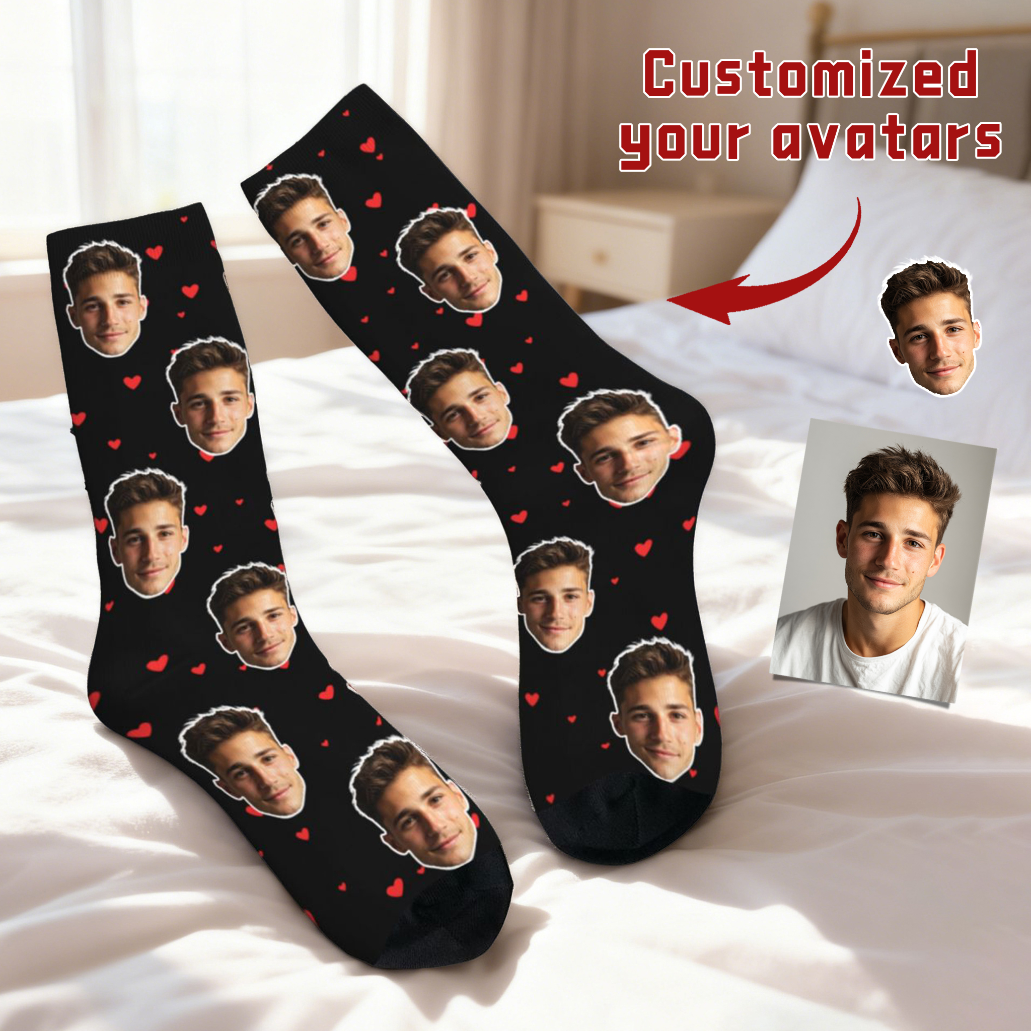 Customized face-shaped socks   - Photography Style avaliação e preço