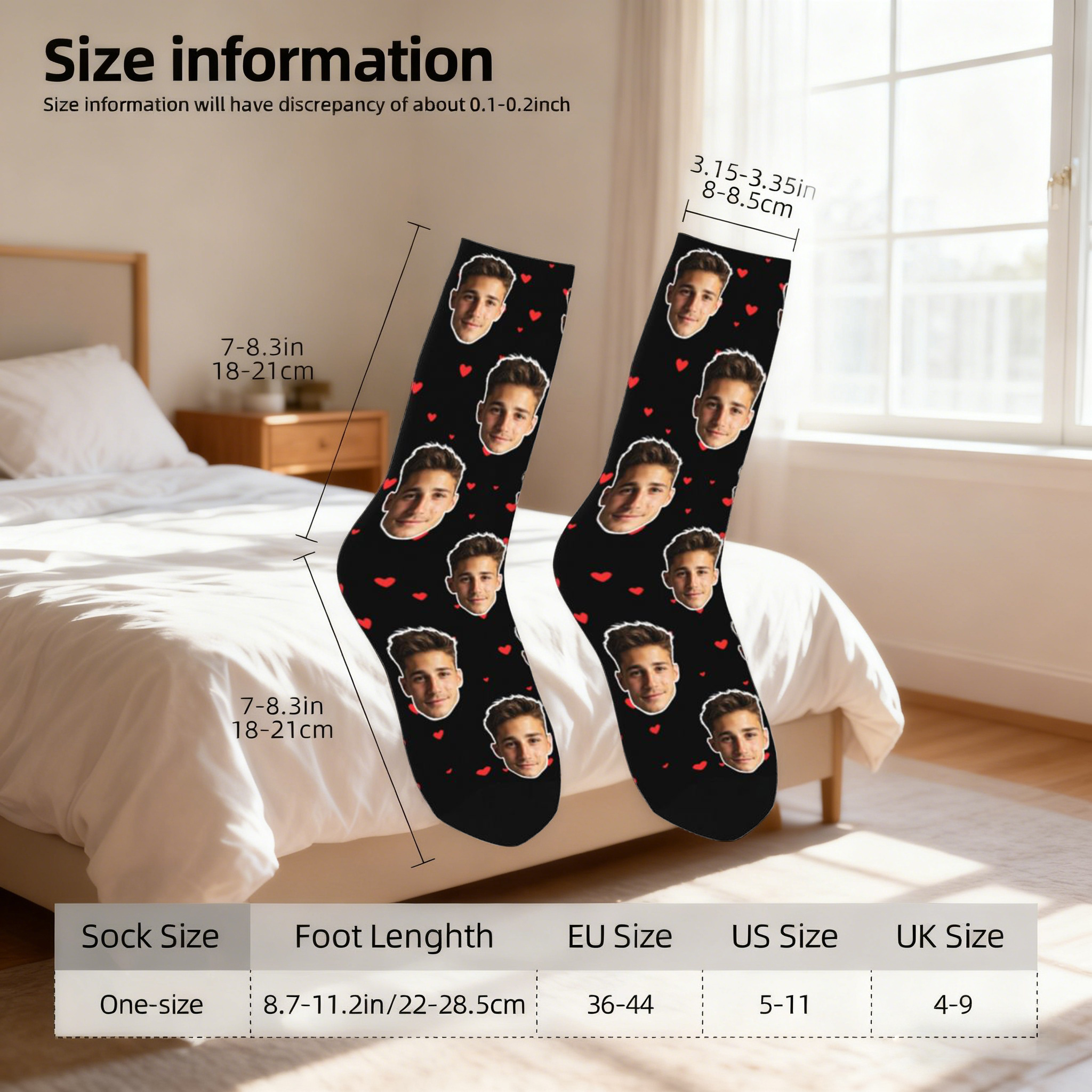 Customized face-shaped socks   - Photography Style avaliação e preço