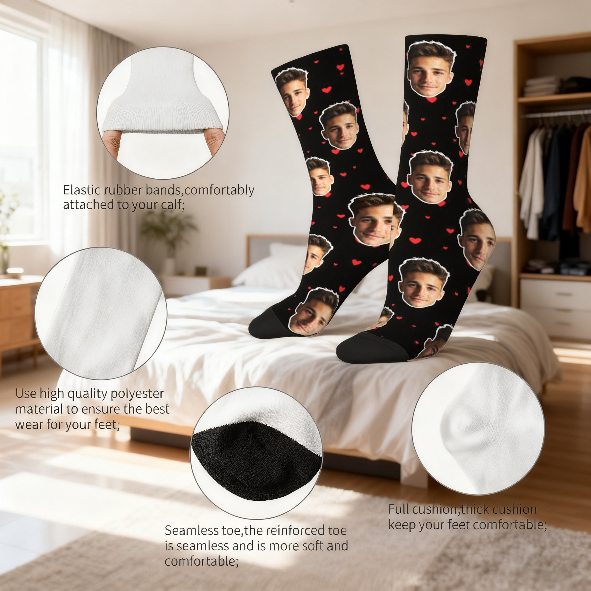 Customized face-shaped socks   - Photography Style avaliação e preço