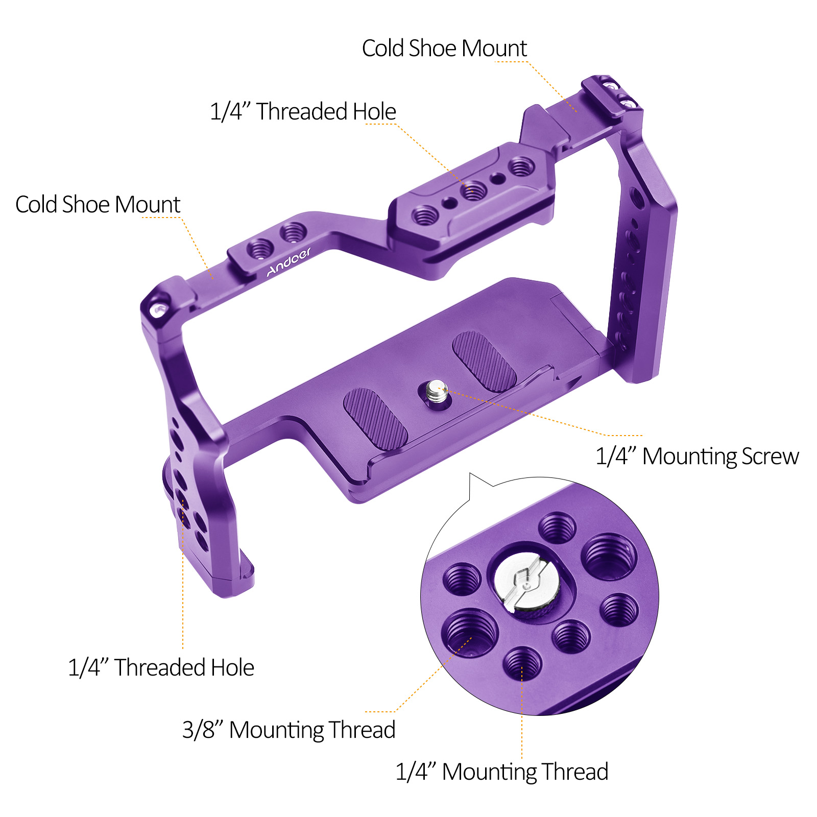 Andoer Camera Cage Aluminum Al - Camera Cage Baseplate avaliação e preço