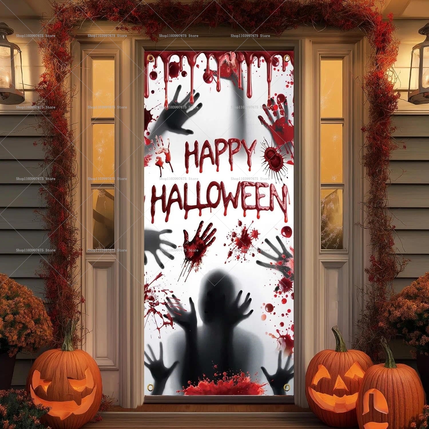 2D Spooky Scary Punpkin Door B - Photography Zebra avaliação e preço