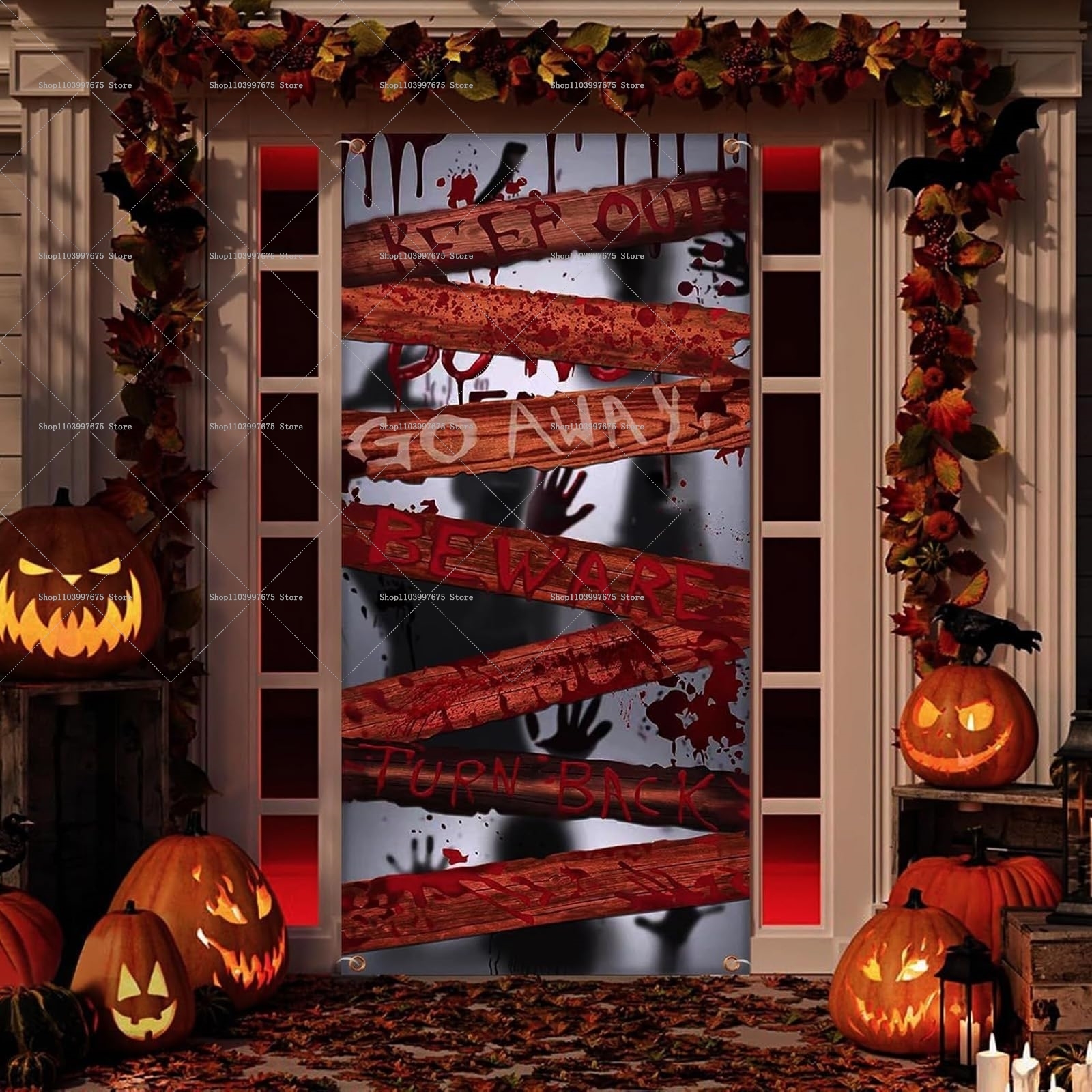 2D Spooky Scary Punpkin Door B - Photography Zebra avaliação e preço