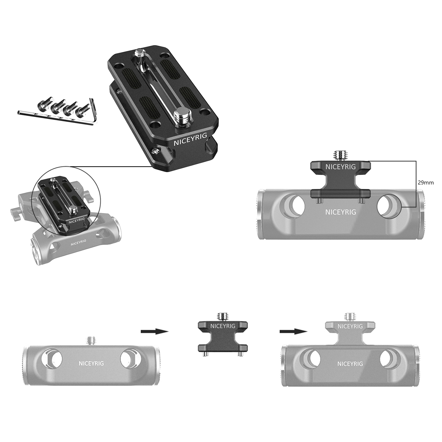 NICEYRIG Camera Baseplate with - Camera Cage Baseplate avaliação e preço