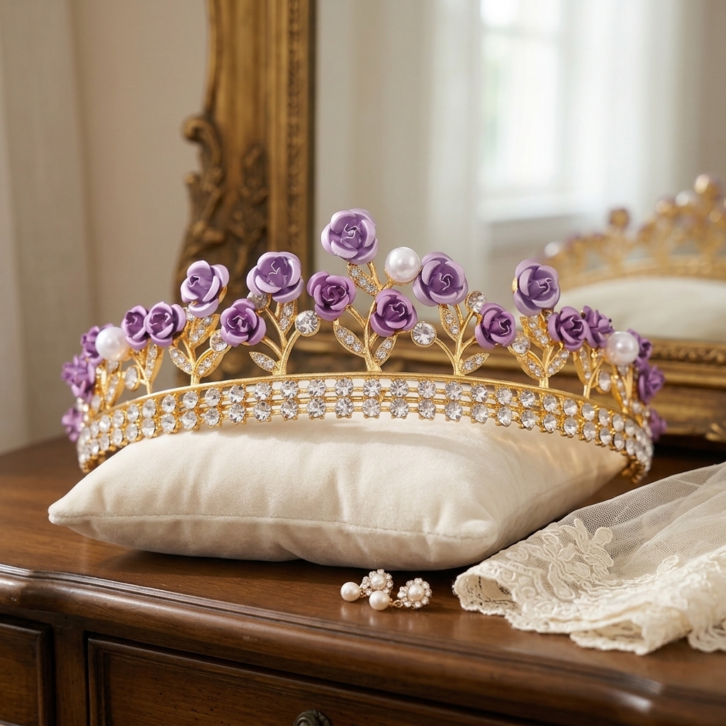 Baroque Ceramic Bridal Crown R - Photography Style avaliação e preço