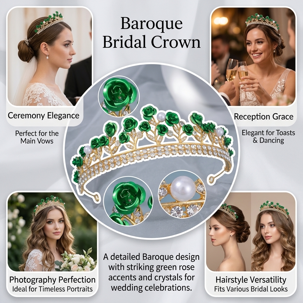Baroque Ceramic Bridal Crown R - Photography Style avaliação e preço