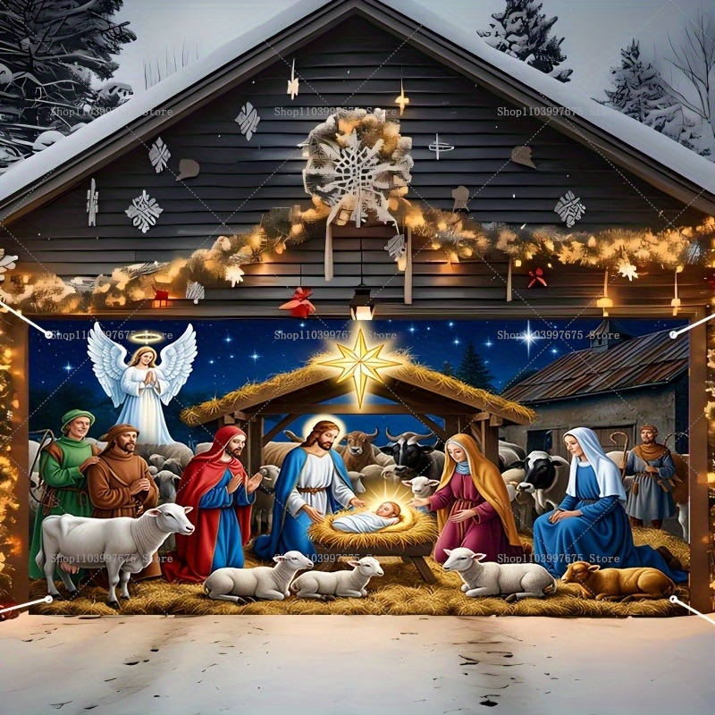 Christmas Nativity Scene Garag - Photography Zebra avaliação e preço