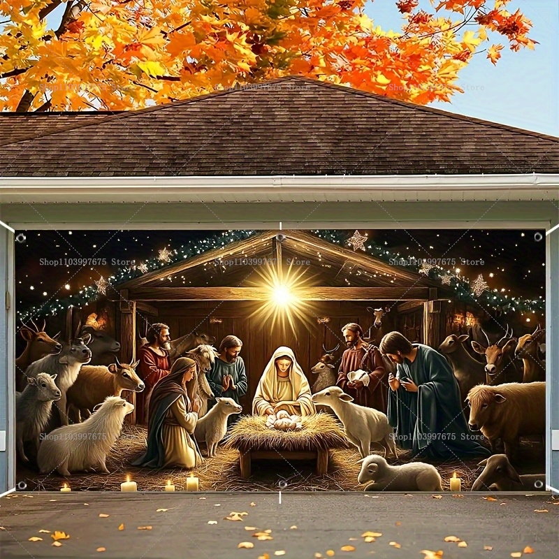 Christmas Nativity Scene Garag - Photography Zebra avaliação e preço